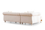 Julia Sectional Made with Velvet Fabric in Beige - Home Elegance USA