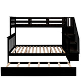 Stairway Twin-Over-Full Bunk Bed with Twin size Trundle, Storage and Guard Rail for Bedroom, Dorm, for  Adults, Espresso (OLD SKU :LP000119AAP) - Home Elegance USA