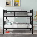 Full over Full Bunk Bed with Ladder for Bedroom, Guest Room Furniture-Espresso(OLD SKU :LP000203AAP) - Home Elegance USA