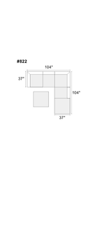 Living Room Furniture Grey Chenille Modular Sectional 6pc Set Corner L-Sectional Modern Couch 2x Corner Wedge 2x Armless Chairs and 2x Ottomans Plywood - Home Elegance USA