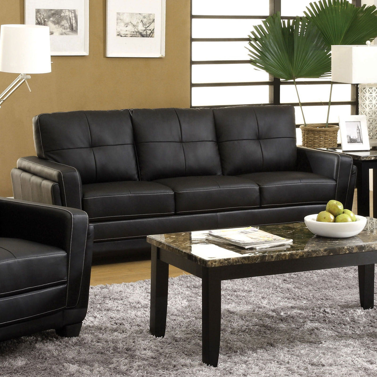 Blacksburg - Sofa & Love Seat & Chair - Black | Home Elegance USA