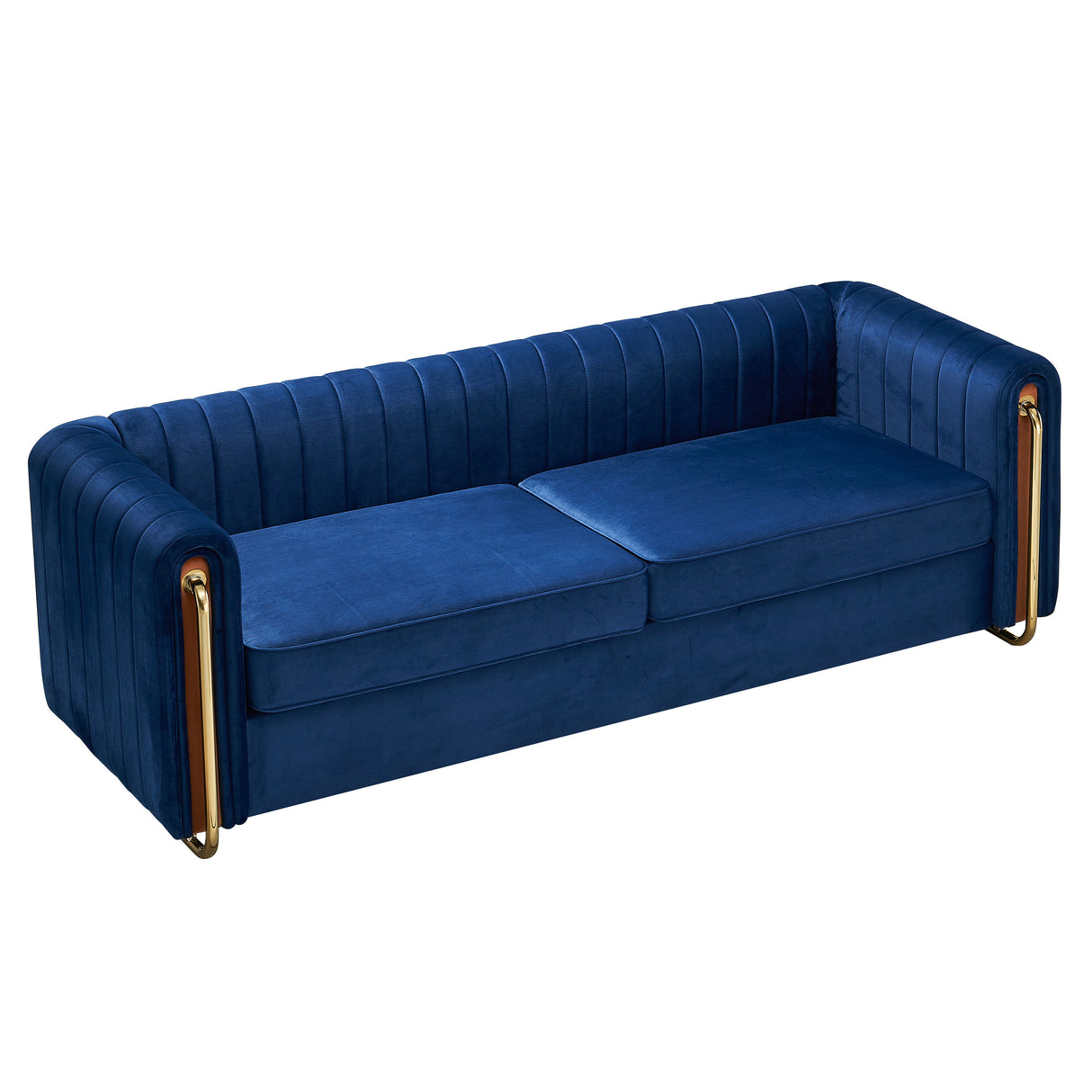 Modern velvet sofa blue color - Home Elegance USA