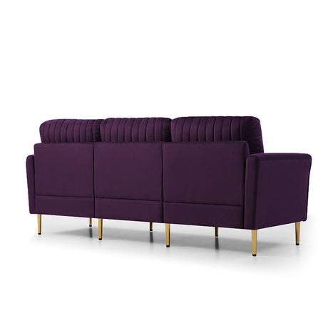 Living Room Sofa Velvet Upholstered Couch Furniture for Home or Office 3-Seat,Purple Home Elegance USA