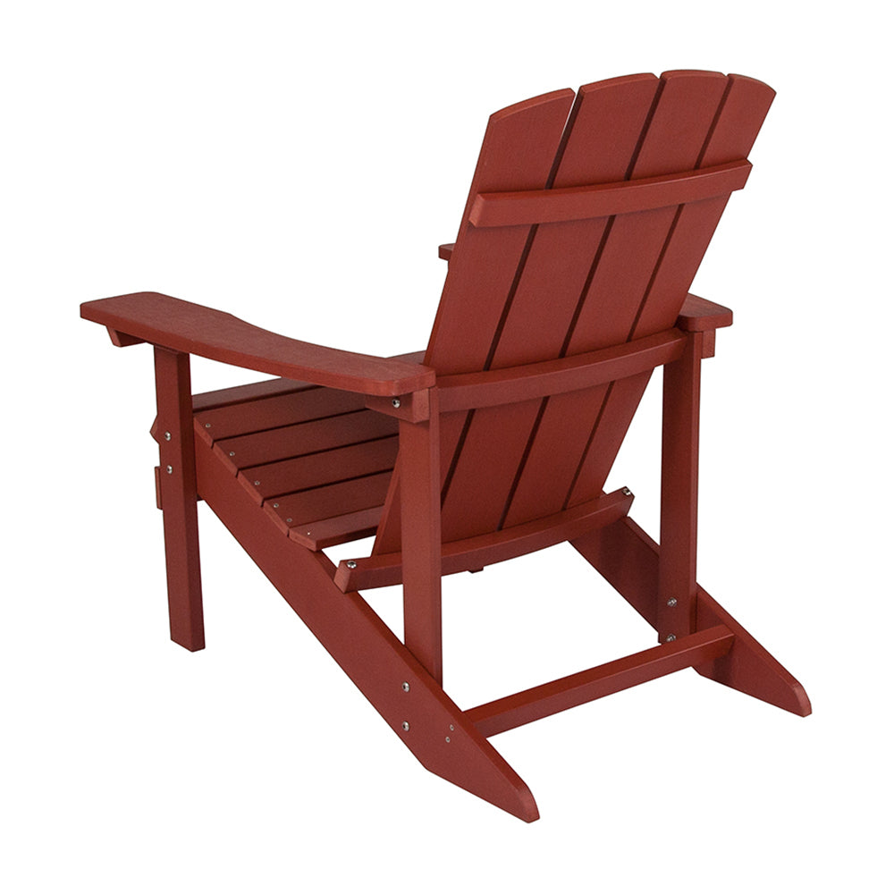 Charlestown All-Weather Adirondack Chair in Red Faux Wood - Home Elegance USA