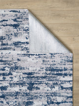 Milano Washable Nautical Navy Blue Woven Area Rug