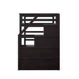 Twin-Over-Twin Bunk Bed with Twin Size Trundle and 3 Storage Stairs,Espresso (OLD SKU :LP000064AAP) - Home Elegance USA