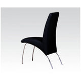 ACME Pervis Side Chair (Set-2) in Black PU & Chrome 71112 - Home Elegance USA