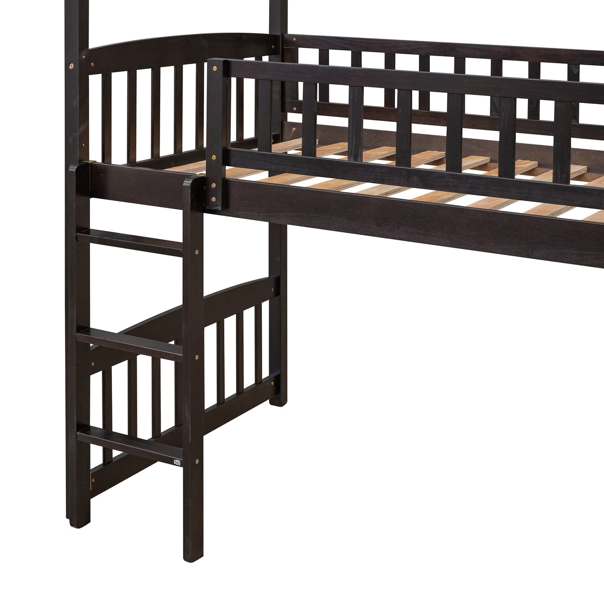 Twin Loft Bed with Slide, House Bed with Slide,Espresso(OLD SKU :LT000212AAP) - Home Elegance USA