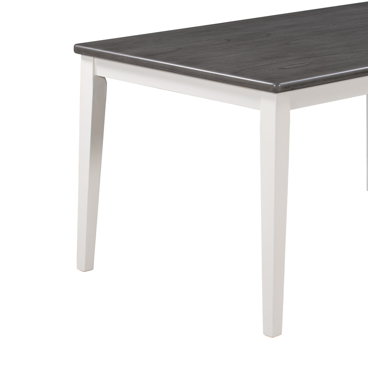 TREXM Classic and Traditional Style 6 - Piece Dining Set, Includes Dining Table, 4 Upholstered Chairs & Bench (White+Gray) - Home Elegance USA