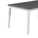 TREXM Classic and Traditional Style 6 - Piece Dining Set, Includes Dining Table, 4 Upholstered Chairs & Bench (White+Gray) - Home Elegance USA