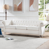 84.65" Rolled Arm Chesterfield 3 Seater Sofa | Home Elegance USA