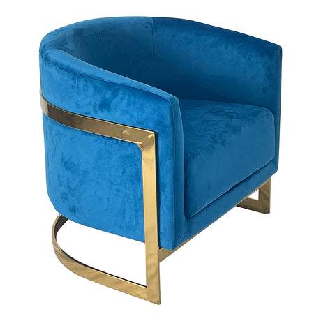 Blue and Gold Sofa Chair - Home Elegance USA