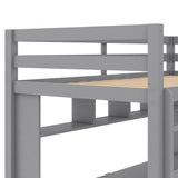 Twin Size Loft Bed with Convenient Desk, Shelves, and Ladder, White(Similar SKU:SM001302AAE) - Home Elegance USA