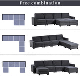 3 Pieces U shaped Sofa with Removable Ottomans | Home Elegance USA