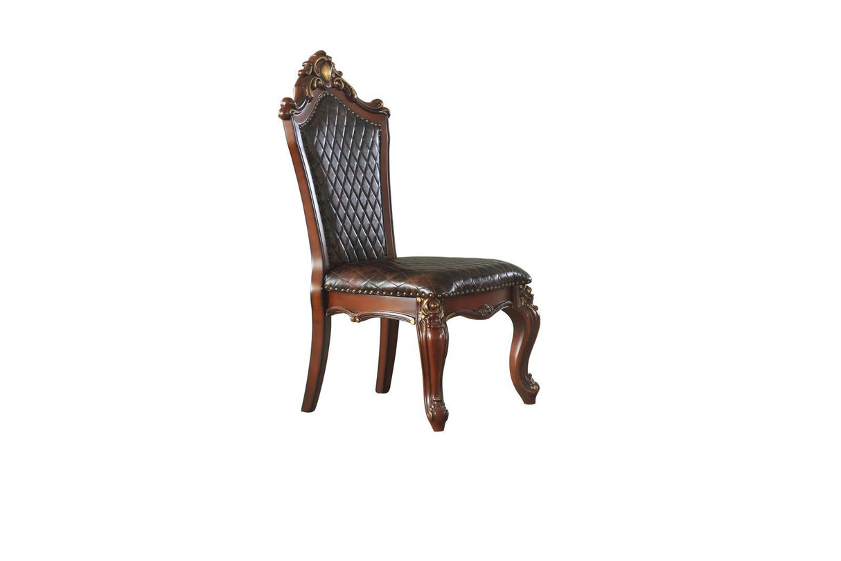ACME Picardy Side Chair (Set-2), Cherry Oak & PU 68222 - Home Elegance USA