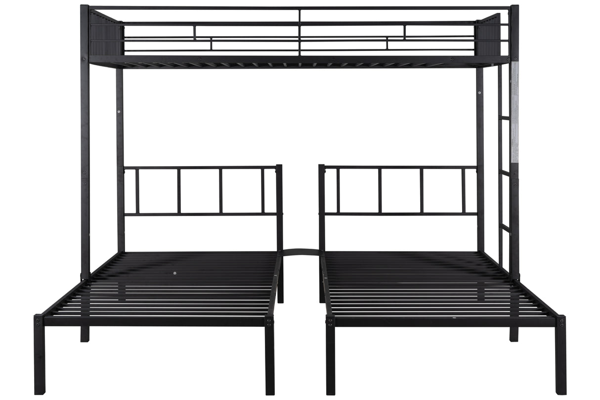 Triple twin bunk bed, can be separated into 3 twin beds - Home Elegance USA