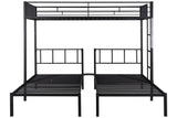 Triple twin bunk bed, can be separated into 3 twin beds - Home Elegance USA