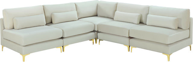 Julia - Modular Sectional 5 Piece - Cream - Fabric - Home Elegance USA