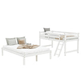 Twin over full bunk bed (White) ( old sku : WF193722AAK ） - Home Elegance USA