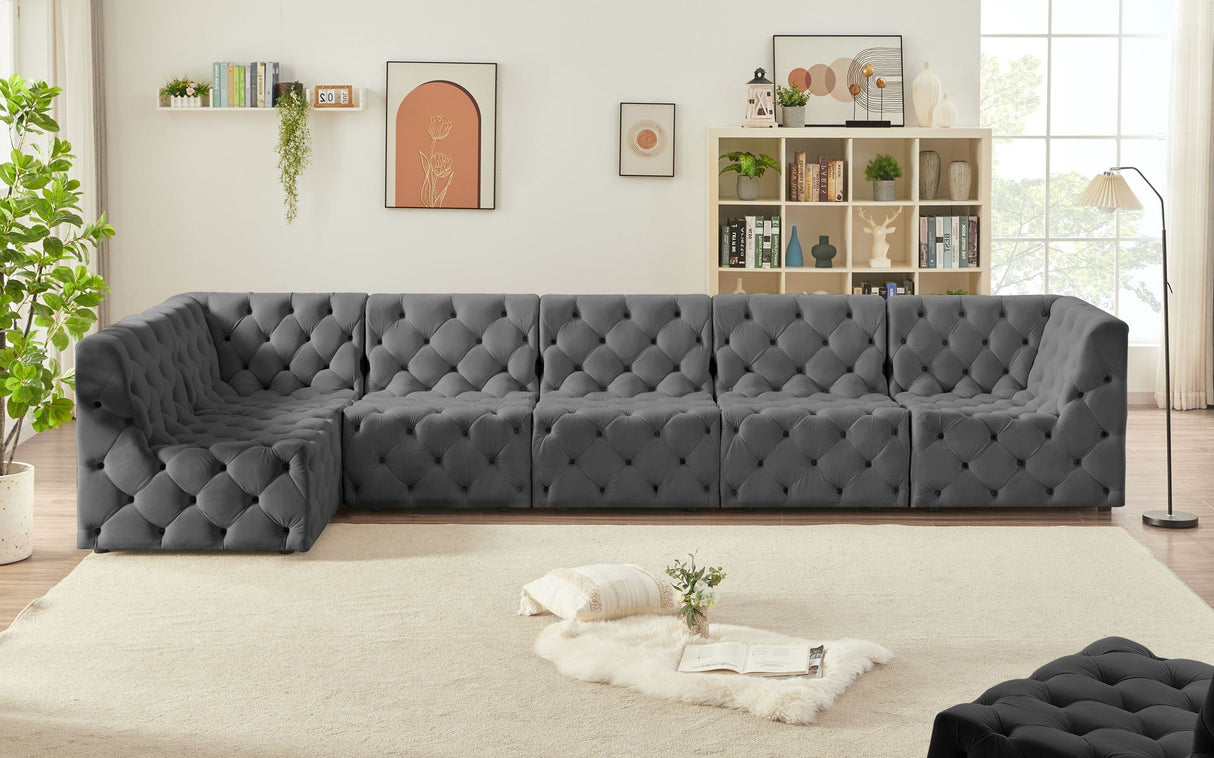 Tuft - Modular Sectional 6 Piece - Gray - Home Elegance USA