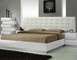 Milan White Lacquer Queen Platform Bed - 17687-Q | J&M