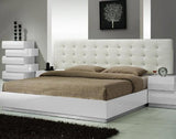 J&M Furniture - Milan White Lacquer Queen Platform Bed - 17687-Q