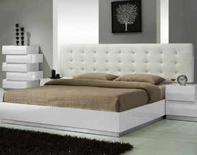 Milan White Lacquer Eastern King Platform Bed - 17687-K | J&M