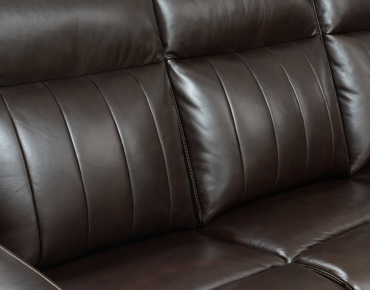 Luxury Power Reclining Sofa Recliner in Dark Brown Top-Grain Leather - Ultimate Comfort with Power Leg Rest and Articulating Headrest - Elegant and Relaxing Furniture for Living Room or Home Theater Home Elegance USA