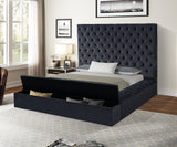 Nora Full Size Tufted Upholstery Storage Bed made with Wood in Black - Home Elegance USA