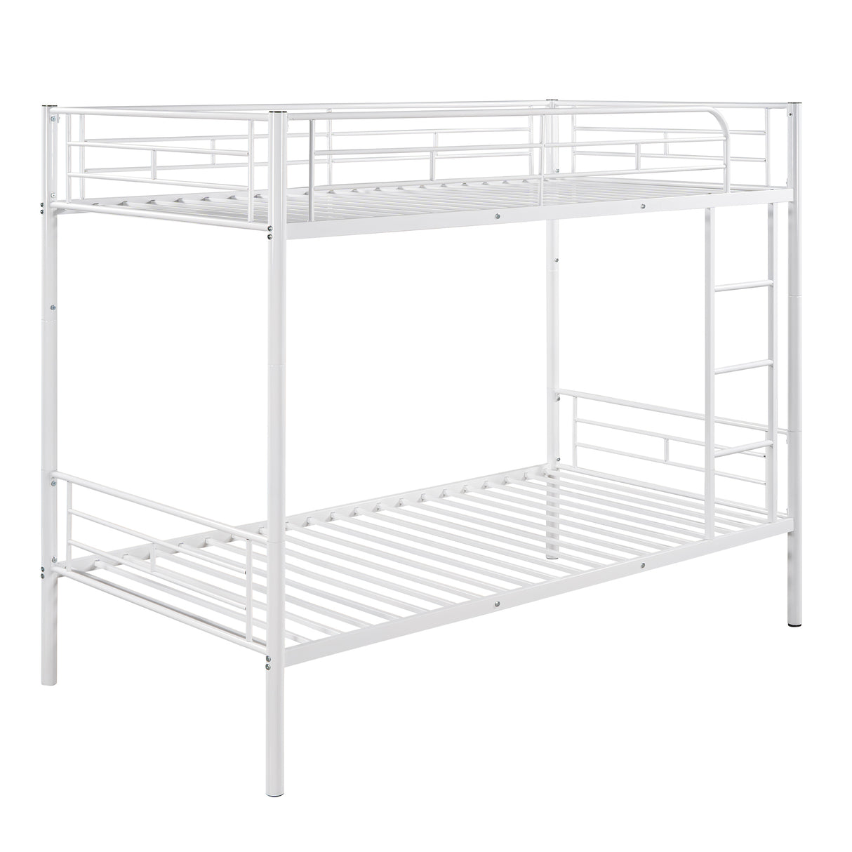 Twin Over Twin Metal Bunk Bed (White)( old sku: MF189201KAA ) - Home Elegance USA