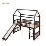 Twin Loft Bed with Slide, House Bed with Slide,Espresso(OLD SKU :LT000212AAP) - Home Elegance USA