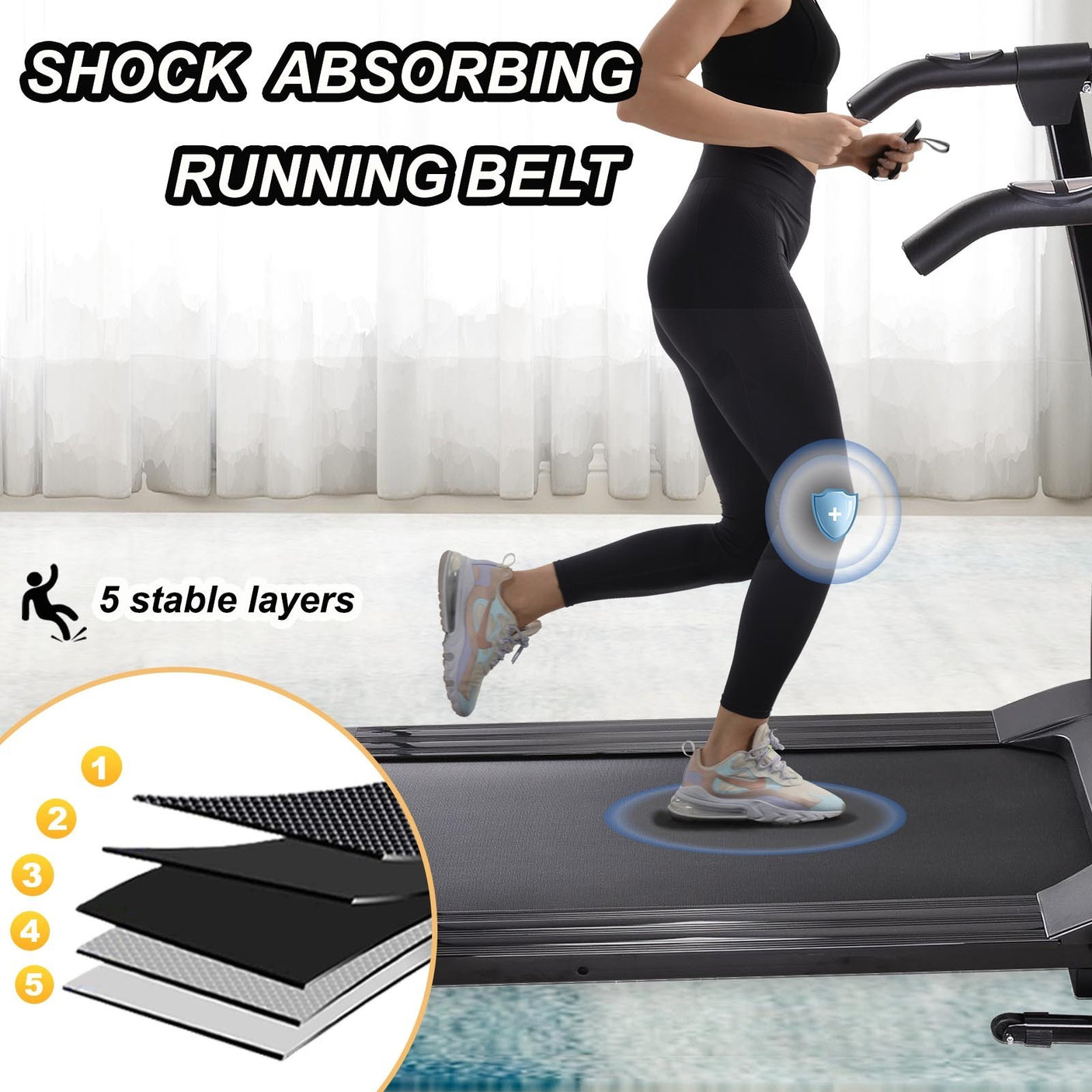 Folding Treadmills for Home, Foldable Electric Treadmill with LCD display, Lightweight Compact Treadmill Fitness Running Walking Jogging Exercise for Home Office Apartment Saver Space