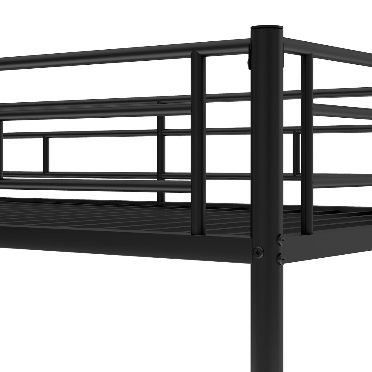 Twin over Twin Bunk Bed with Trundle, Black - Home Elegance USA