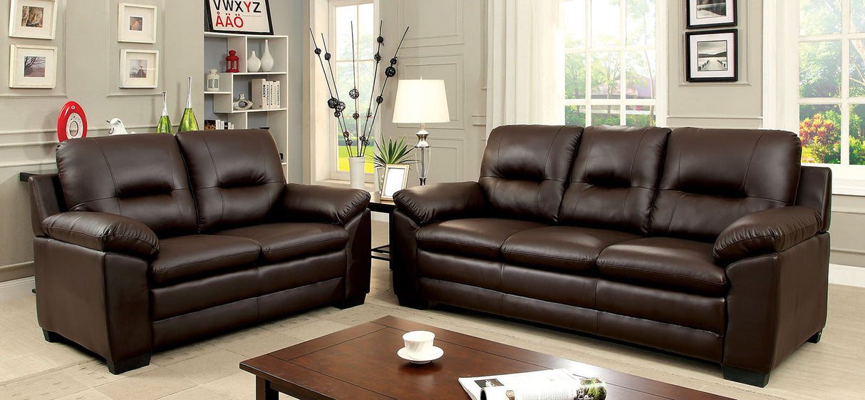 Parma - Sofa & Loveseat - Brown - Home Elegance USA