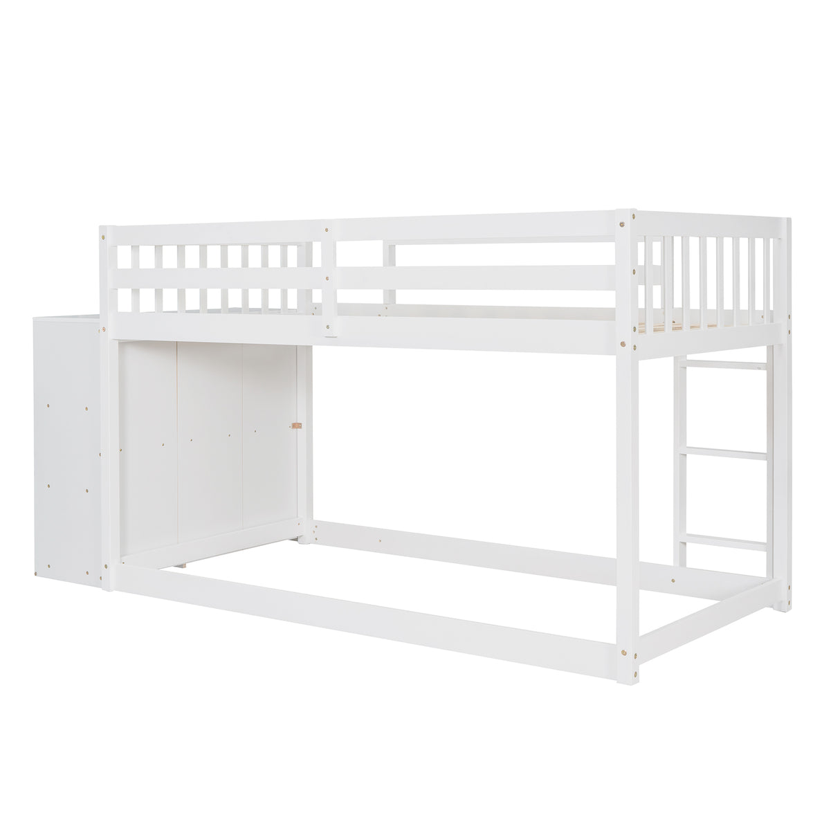 Twin over Twin Bunk Bed with 4 Drawers and 3 Shelves-White（OLD SKU: LP000067AAK） - Home Elegance USA