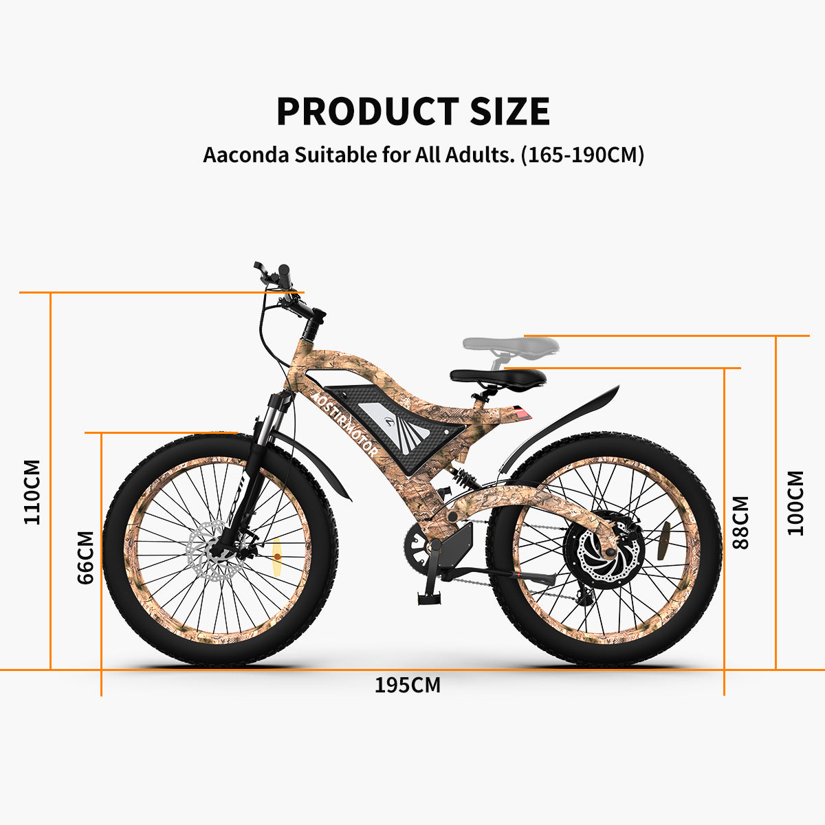 AOSTIRMOTOR S18-1500W 26" 1500W Electric Bike Fat Tire 48V 15AH Removable Lithium Battery Mountain Bicycle Shimanos Bicycle Full Suspension MTB Bikes for Adults