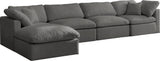 Plush - Cloud Modular Sectional 4 Piece - Grey - Fabric - Home Elegance USA