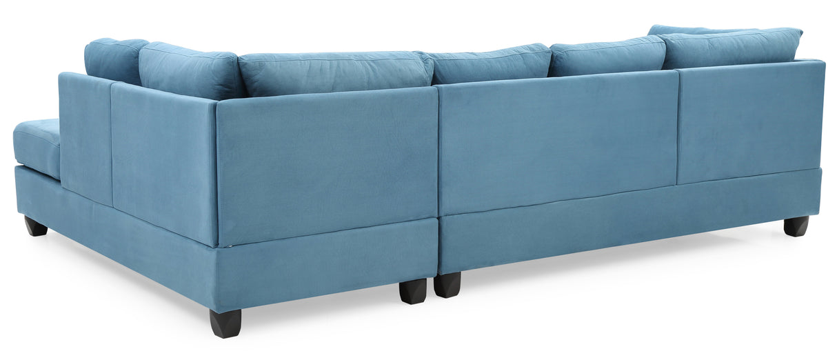 Glory Furniture Malone G638B-SC Sectional ( 3 Boxes) , AQUA - Home Elegance USA