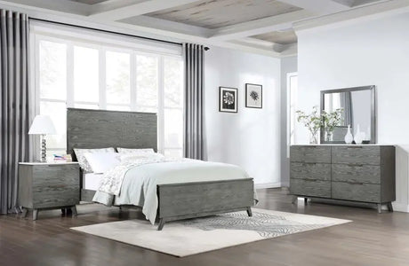 Eastern King Bed 4 Piece Set - Dark Gray - Home Elegance USA