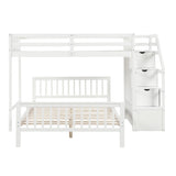 Twin over Full Loft Bed with Staircase,White(OLD SKU:SM000107AAK) - Home Elegance USA