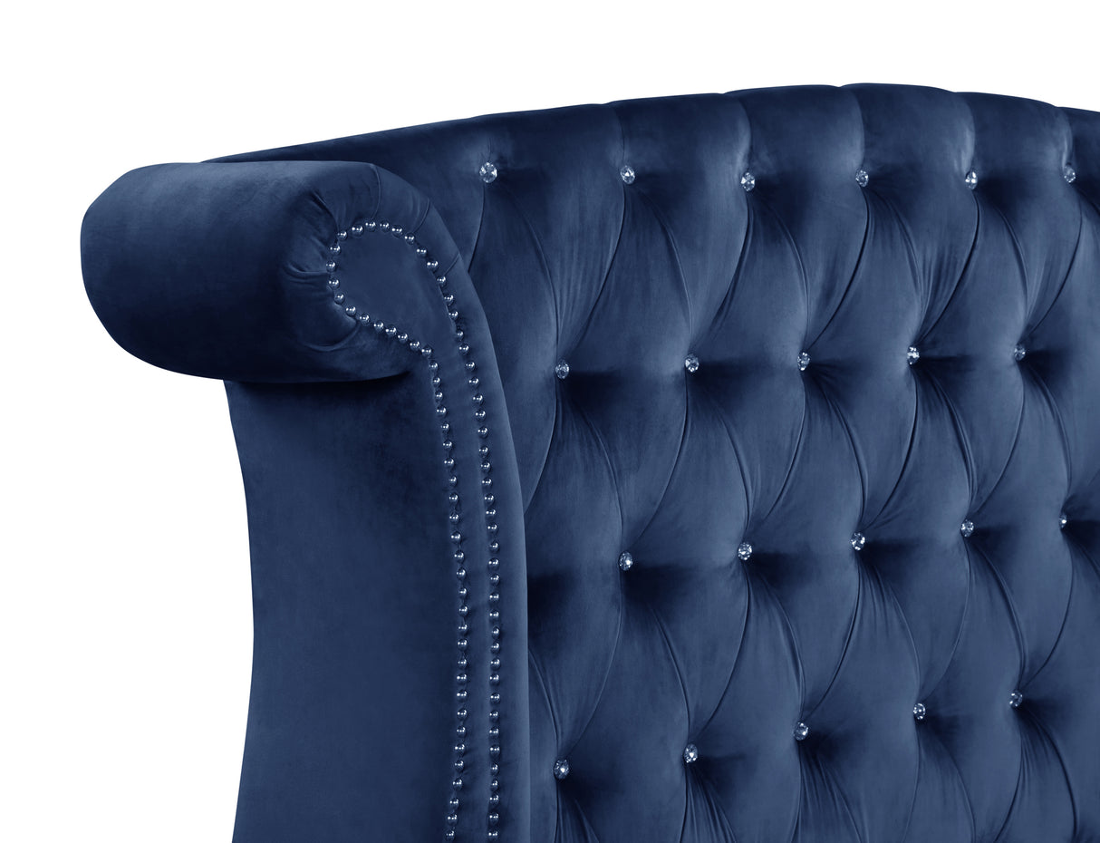 Sophia Queen Bed 4 Piece Blue Home Elegance USA