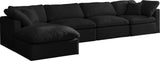 Plush - Cloud Modular Sectional 5 Piece - Black - Fabric - Home Elegance USA