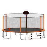 16FT Trampoline with Basketball Hoop pump and Ladder(Inner Safety Enclosure) with soccer goal orange - W550S00020 - image - 4