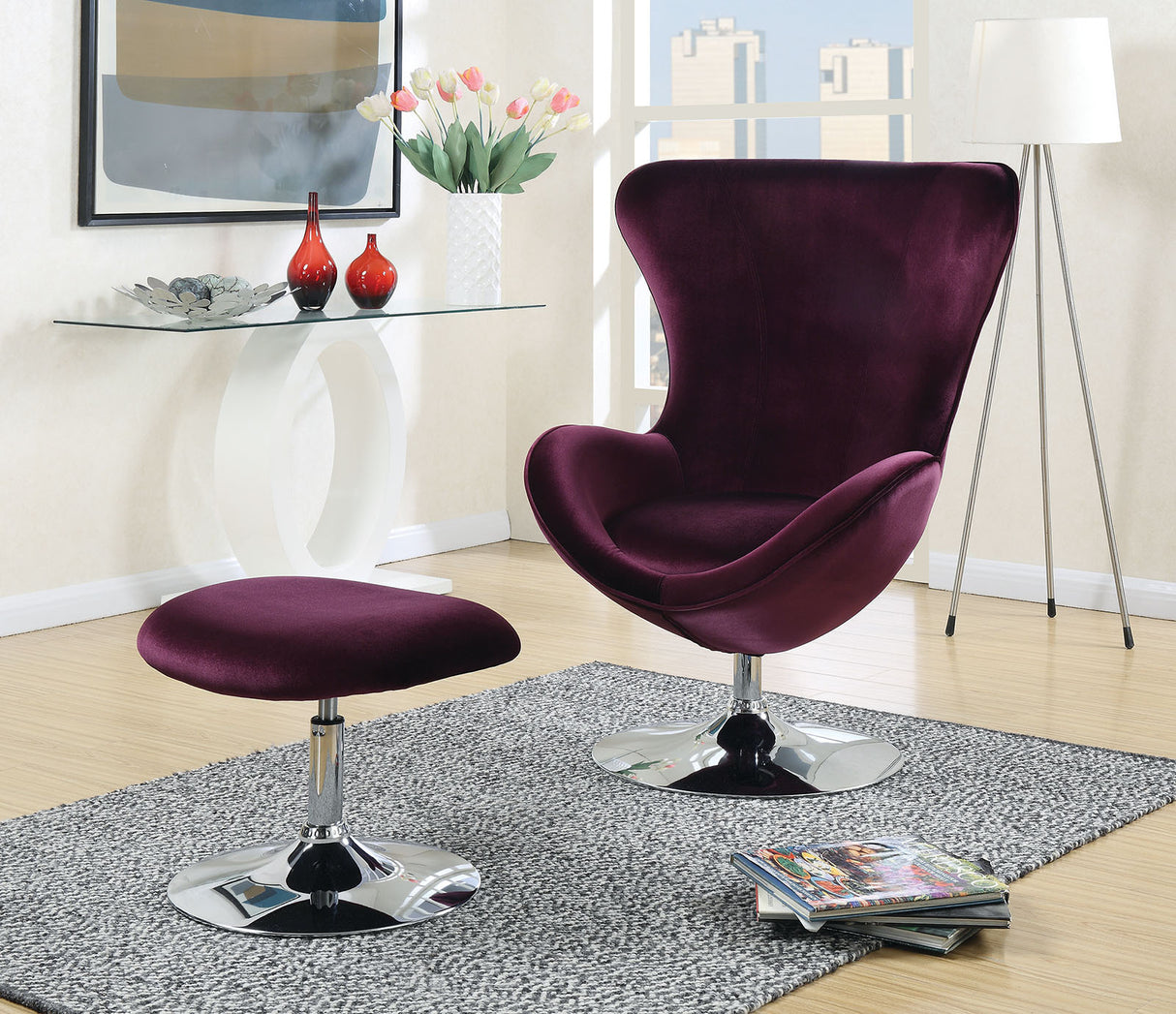 Accent Chair w/ Ottoman - Home Elegance USA