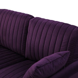 Living Room Sofa Velvet Upholstered Couch Furniture for Home or Office 3-Seat,Purple Home Elegance USA