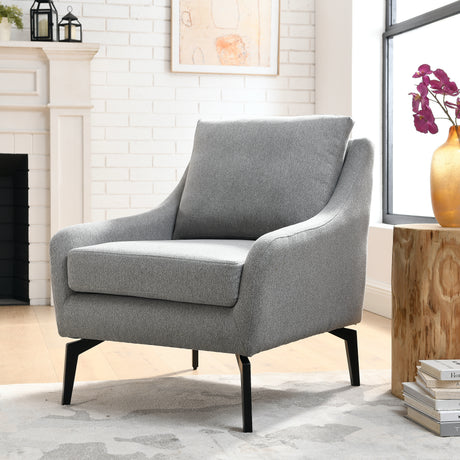 Scott 28" W Metal Leg Accent Chair-Gray - Home Elegance USA