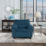 Single Seater sofa Velvet Super Cozy Upholstered Couch for Living Room, Bedroom, Office, Blue Home Elegance USA