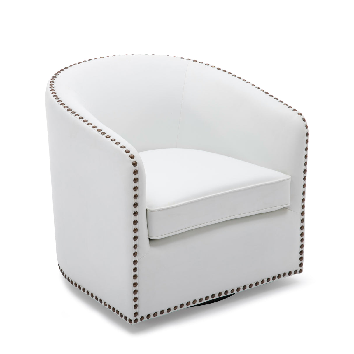 Trenton Swivel Arm Chair - Milky - Home Elegance USA