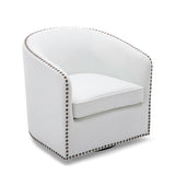 Trenton Swivel Arm Chair - Milky - Home Elegance USA