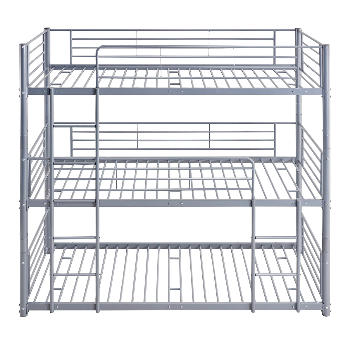 Twin-Twin-Twin Triple Bed with Built-in Ladder, Divided into Three Separate Beds,Gray(OLD SKU:LP000097AAE) - Home Elegance USA